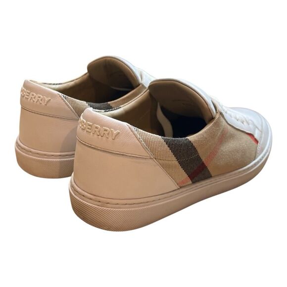 Authentic Burberry Salmond Check & Leather Sneakers Womens Luxury EU38/US8 - Picture 10 of 13